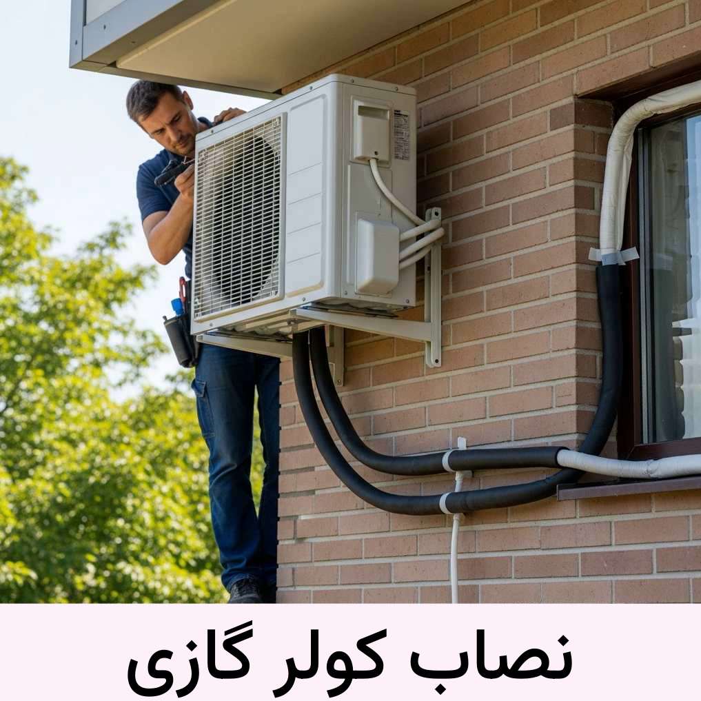 نصاب کولر گازی در جنوب تهران نصاب کولر گازی در حال نصب کولر گازی در جنوب تهران